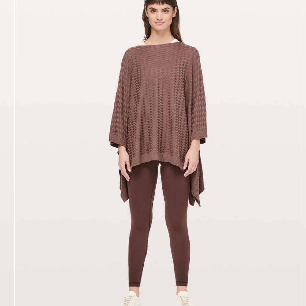 Lululemon Divinity Poncho Woven Spanish Oak Travel Commute Casual
